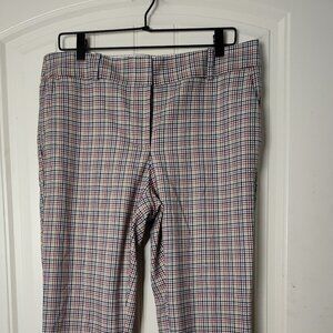 Loft Slim Fit Pants Multicolor Plaid Size 10